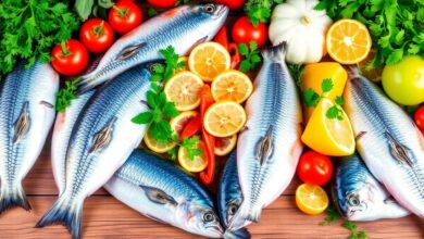 سمك طازج مع خضار ملونة وفوائد صحية للنساء